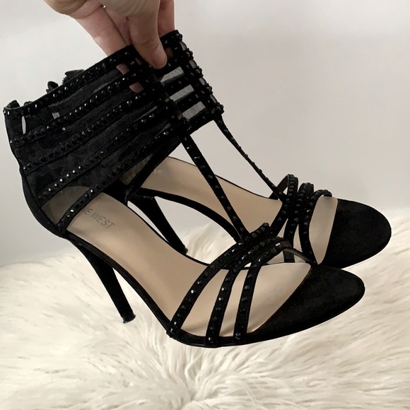 Nine West Black Studded Heels - Picture 1 of 6